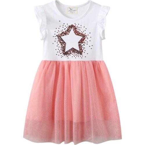 Summer Princess Girls Dress Star Cotton Tutu Party Childrens Costume Fashion Birthday Girls Dresses Baby Party Dress