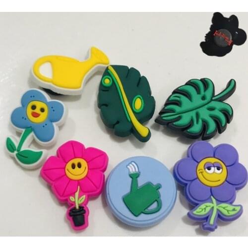 7PCS PVC Colorful Cute Plant Flower Cartoon Fridge Magnets Kawaii Sunflower Watering Refrigerator Magnetic Sticker Kids Gift