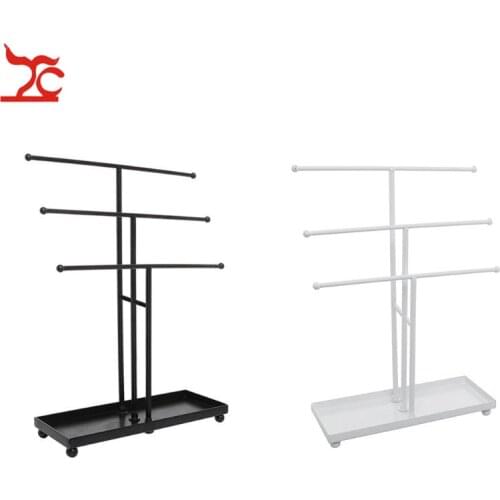 Fashion Earring Jewelry Display Rack Tray Metal Stud Necklace Bracelet Organizer Ornament T Bar Hanger Showcase Holder Stand