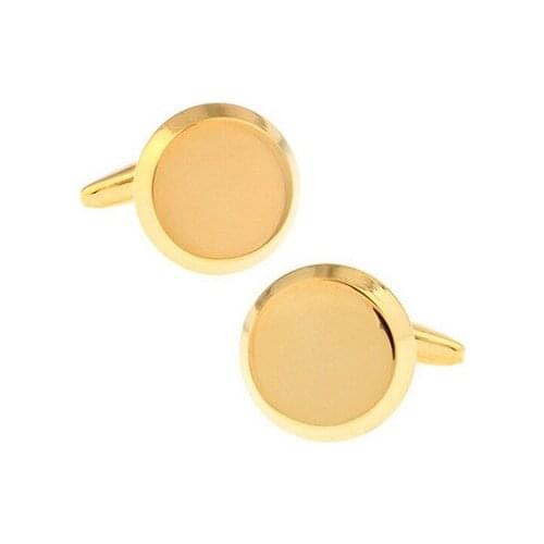 New fashion mens French Cufflinks high-quality copper material round gold Cufflinks