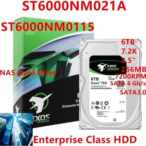 New HDD For Seagate Brand 6TB 3.5" SATA 6 Gb/s 256MB 7200RPM For Internal HDD For Enterprise HDD For ST6000NM021A ST6000NM0115
