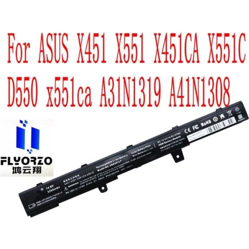 100% New High Quality 14.8V 3200mAh/47Wh ASX551L7 Battery For ASUS X451 X551 X451CA X551C D550 x551ca A31N1319 A41N1308 Laptop