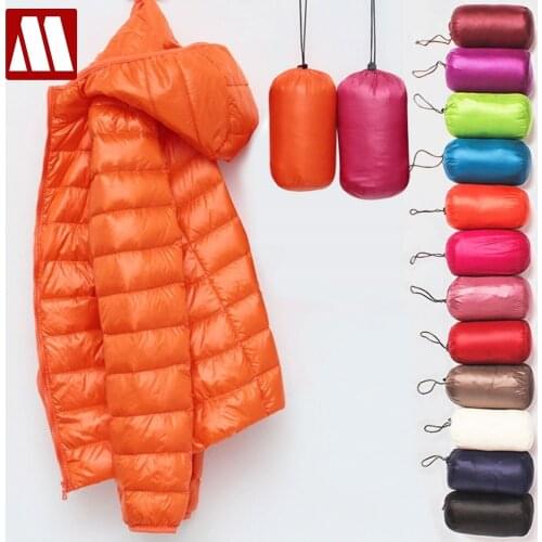 4XL Winter Lady White Duck Down Parka Candy Color Soft Jackets Women Duck Down Jacket Outwear Outdoor Ultralight Hooded Coats