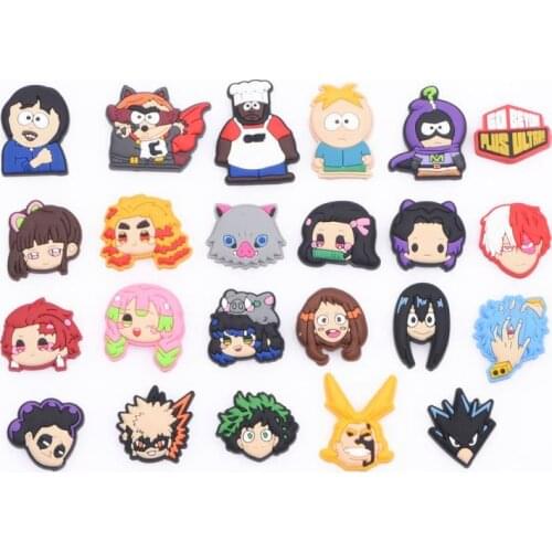 1PCS Japanese Character Lovely Shoe Charms For Kids PVC Shoe Accessories Clog Shoes Decoration Party Gifts