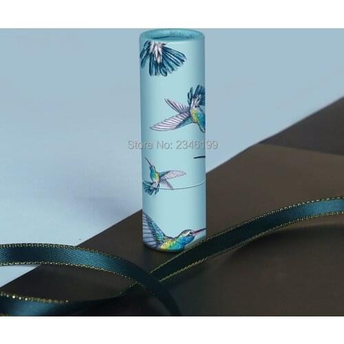 Empty Lipstick Tube 12.1mm Blue Bird Lipbalm Tube Cosmetic Container Hummingbird Lipbalm Tube Papery Lipstick Container 50pcs