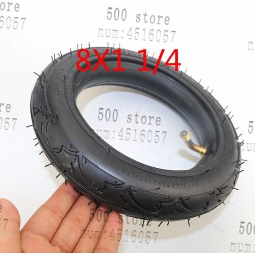 Good quality 8 Inch 8X1 1/4 Scooter Tire & Inner Tube Set Bent Valve Suits A-Folding Bike Electric Gas Scooter Tyre