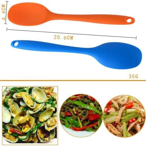 Cake Putty Spatula Silicone Spoon Mixing Spoon Long-handled Cooking Utensils Tableware Kitchen Soup Spoons