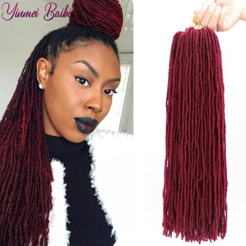 18inch Sister Locks Dreadlocks Afro Crochet Braids Synthetic Hair Extensions Faux Locs Crochet Hair Color Blonde Brown for Women