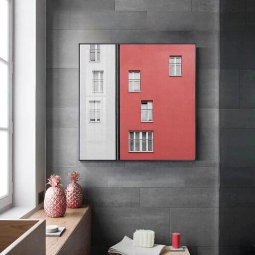 Modern structure View Canvas Painting architectural Posters and Print Square Decor Wall Art Picture For LivingRoom Bedroom Aisle
