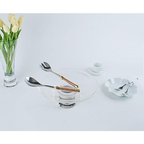 Stainless Steel Cutlery Set Gold Salad Spoon Fork Sets Delicate Handle Unique Serving Spoon Coffee Fruit Dessert Kitchen 2PCS