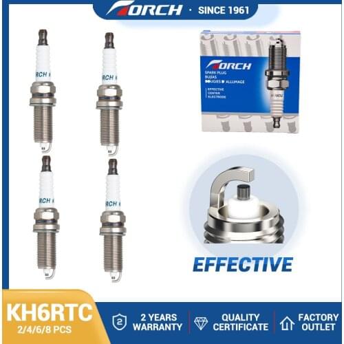 Pack of 2-8) TORCH Spark Plug KH6RTC for NGK LFR6A Denso K20HR-U Autolite 5325 for FR7ME Longer Life Time
