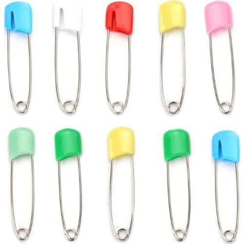 New 50Pcs Baby Infant Child Cloth Nappy Diaper Pins Safety Locking Holder Colorful