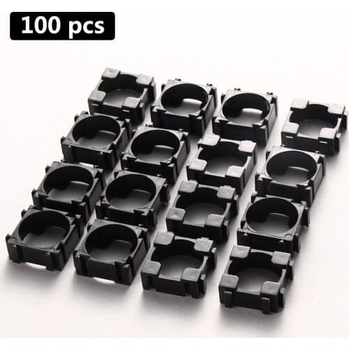 100pcs 18650 Battery Bracket Safety Anti Vibration 18650 Holder Bracket 22x22mm Fire Retardant Meterials Lithium Batteries Stand