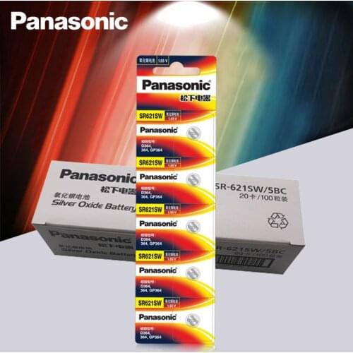 100PCS SR621SW Silver Oxide 6.8mm*2.1mm Button Cell Batteries for Panasonic AG1 364 164 D364 L621 1.55v Watch Coin Battery