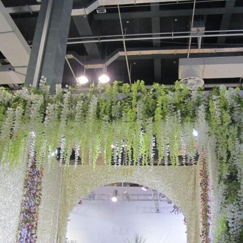 105CM Artificial Wisteria Flower New Long Type Silk Flower Vine Fake Plant Wedding Window DIY Decoration for Home Hotel Shop Dec