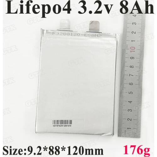 12pcs 3.2v 8000mah 9288120 lifepo4 battery 3.2v 8ah cells high drain 20A for DIY 24v 36v battery pack electric bike