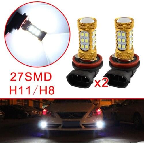 Car Parts Fog Light Driving 12V H8 H11 LED Bulb DRL Lens Projector Accessories White Color Style 2pcs