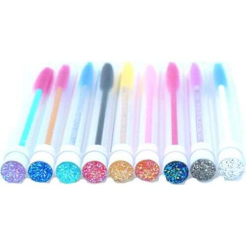 3pcs NEW Eyelash Extender Disposable Eyebrow Brush Separate Tube Design Charming Diamond Bottom Mascara Stick Applicator