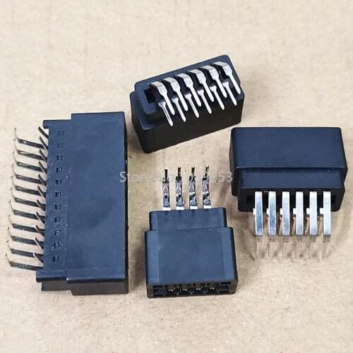 5pcs Edge Card Connector Slot 2.54 Mm Pitch 8/10/12/16/18/20pin Pcb Gold Finger Socket Through Holes