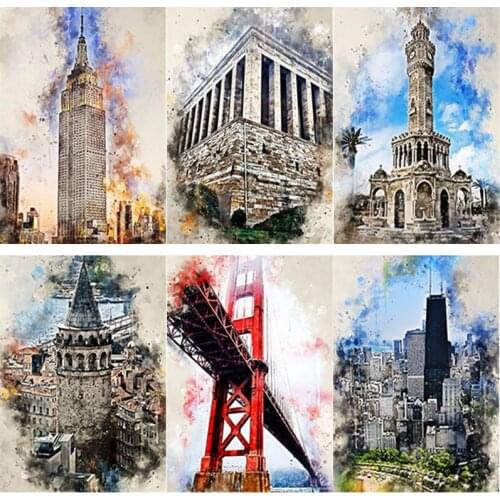 5D DIY Diamond Painting Full Square Round Drill Abstract Architecture Diamond Embroidery Scenery Cross Stitch Home Decor Gift