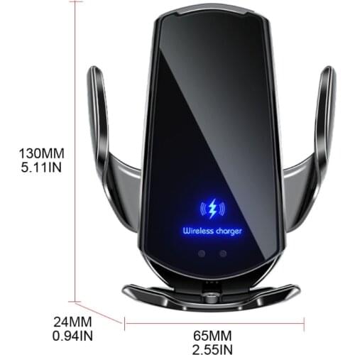 T3ED Car Wireless Charger Mobile Phone Bracket Induction Opening / Closing Navigation Fixing Frame Fast Charging Auto Clamping
