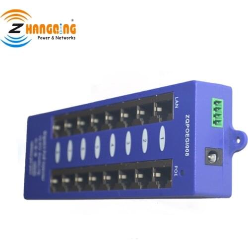 Free Ship Mode B Security Gigabit 8 Port PoE Injector 802.3af POE Injector Patch Panel For Networking MikroTik and Ubiquiti