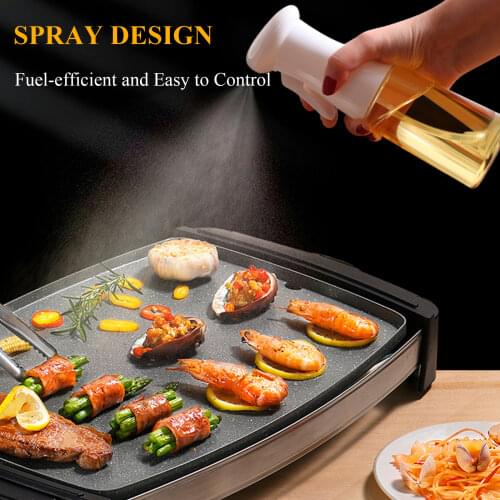 Oil Spray Bottle 210ml Glass Kitchen Oil Bottle Cooking Baking Vinegar Mist Sprayer Barbecue Cooking Grilling Roasting