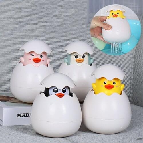 Kids Bath Toys Cute Duck Penguin Egg Water Spray Sprinkler Bathroom Sprinkling Shower Swimming Water Toys Baby Toddler gifts