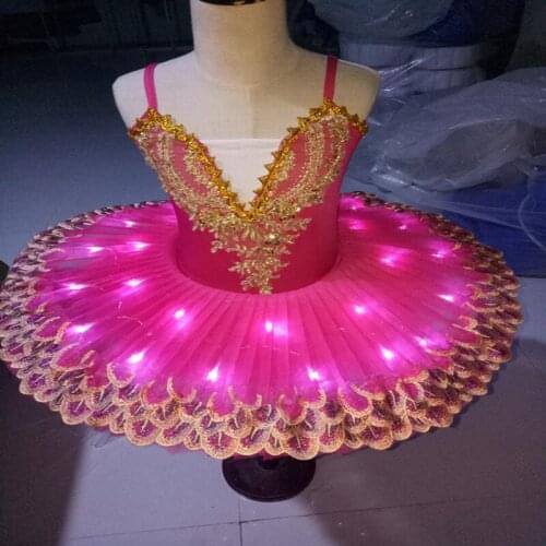Childrens Performing Tutu Dancing Dress Childrens Light Ballet Tutu Fluorescent Swan Lake Luminescent Ballet Tutu Suit D-0321