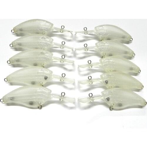 40pcs new Fishing Lure 9CM 10G transparent Unpainted lure Crankbait Hard Bait Fresh Water Bass Walleye Lure Fishing Tackle