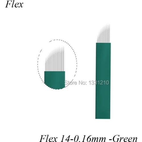 LÂMINA FLEX CHANFRADA 14CF 0,16MM NANO Permanent Makeup Eyebrow Tattoo Microblading Needles Eyebrow Disposable Blades