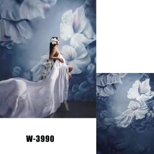 HUAYI Photography Backdrop Newborns Baby Birthday Photo Background Watercolor Oil Painting Flowers Studio Portraits Props W-3990