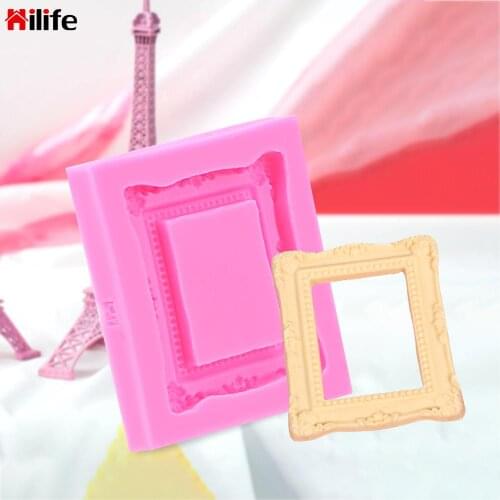 DIy Kitchen Accessories Cake Decoration Tool Baking Tools Food Grade Material Silicone Frame Shape Cake Mold Dining Bar Fondant