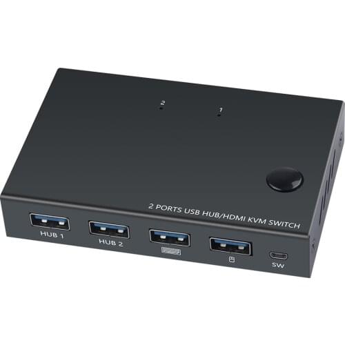 4K HD HDMI-compatible KVM Switch 4 Port USB VGA Switcher USB Hub KVM Switch Splitter Box For Sharing Printer Keyboard Mouse