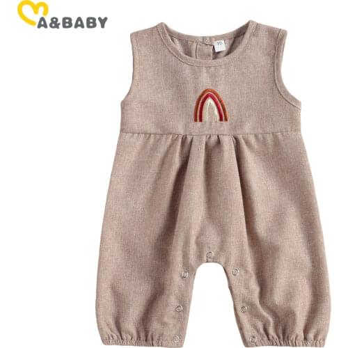 Ma&Baby 0-24M Summer Vintage Newborn Infant Baby Girl Boy Rompers Jumpsuit Sleeveless Playsuit Costumes