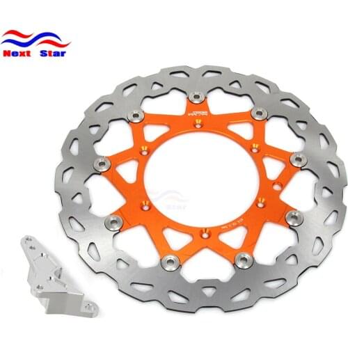 Motorcycle 320mm Orange Floating Disc &Adapter Bracket For KTM SX XCW SXF XC XCF EXC 125 144 150 200 250 300 350 400 450 505 530
