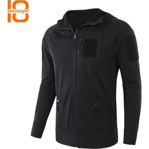 TENNEIGHT Outdoor Sports Camping Hiking Tactical military Mens Jacket warmth hoodie Coat Sweatshirt male Hunting Fleece jacket