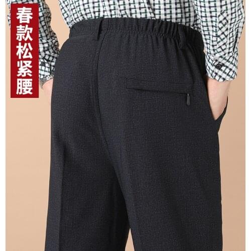 2021 Mens Elastic Waist Casual Pants Loose Spring and Autumn Pants