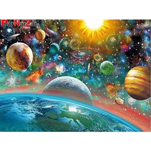 ParNarZar Diamond Painting Embroidery Kit Full Drill Vast Universe Planet Strass in Broder at Craft Art Decoration on Canvas