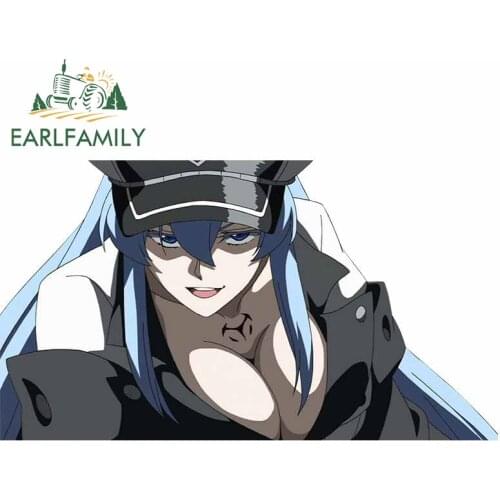 EARLFAMILY 13cm x 7.3cm for Akame Ga KILL Esdeath Anime Car Stickers Scratch-Proof Waterproof Custom Printing Vehicle Decal