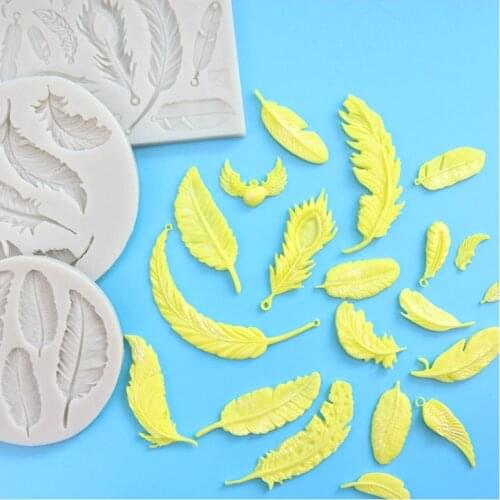 Feather Sugar Buttons Silicone Mold Fondant Mold Cake Decorating Tools Chocolate Gumpaste Mold