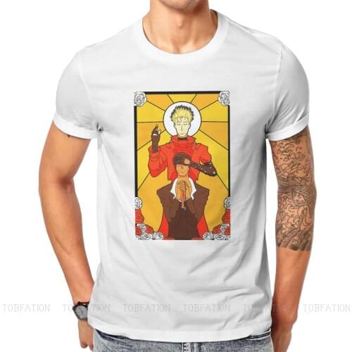 Song For All Of Mankind O Neck TShirt Trigun Vash the Stampede Meryl Stryfe Thompson Anime Pure Cotton T Shirt Men Clothes