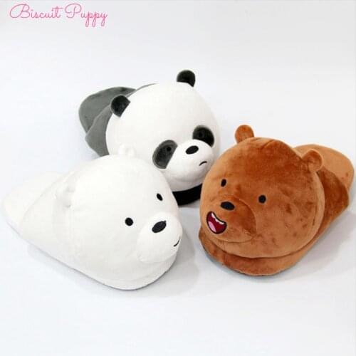 Plush Animal Warm Shoes Cotton Slippers Anime Panda Polar Bear Cosplay Shoes Female / Male Couple Slippers Adult Style