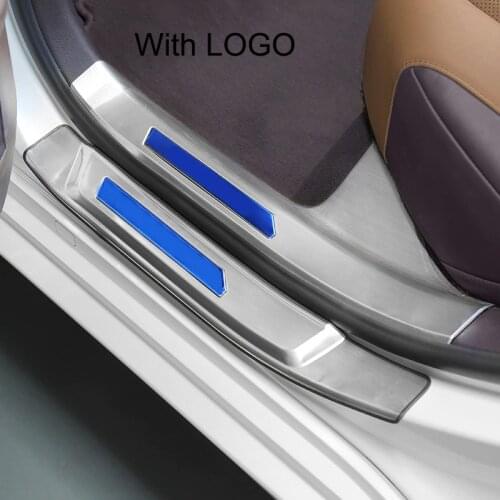 QHCP Stainless Steel Threshold Guard Pedal Door Sill Scuff Protection Car Door Plate Sticker Trim Fit For Lexus ES200 260 2018