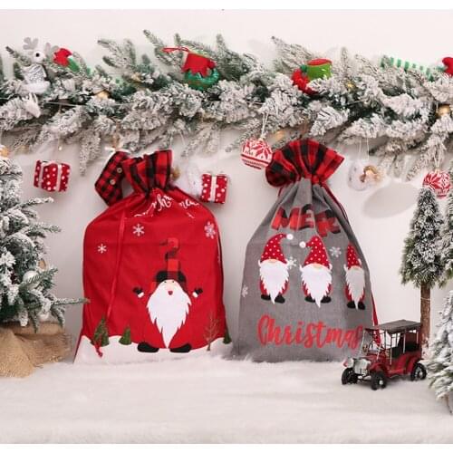 Christmas Drawstring Gift Bag Wedding Candy Box Packaging Drawable Bag Birthday Party Gift Box Wrapping Children Gifts
