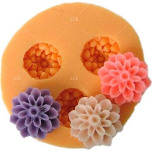 Three Mini Roses Cavity Silicone Fondant Mould Cake Decorating Baking Tools Kitchen Accessories SQ15336