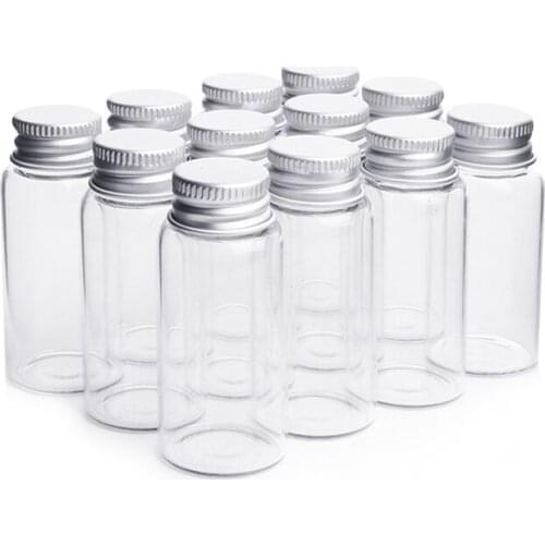 10pcs 7ml 12ml 20ml 25ml Glass Bottles Clear Bottles Christmas Storage Bottles With Screw Cap For Wedding Birthday Party Decor