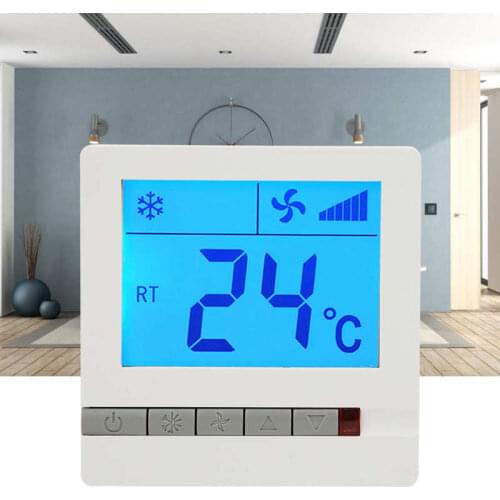 Thermostat Air Conditioner Thermostat Delay Compressor Protection Fan Coil Unit Temperature Controller For Heating Refrigeration