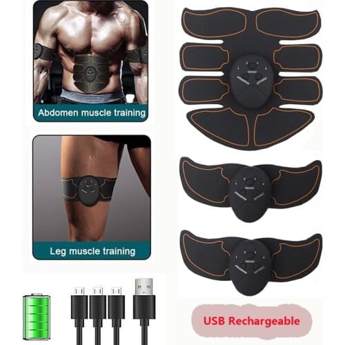 USB Rechargeable Fitness Electric Muscle Stimulator Body Slimming Massager Abdominal EMS Trainer For Home Gym Dropshipping