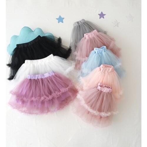 2 3 4 5 6 Years Baby Girls Skirts High Quality Pleated Tutu Ballet Skirts Fluffy Pettiskirt Solid Layer Skirt Tutu for Girl 2019